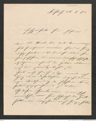 Nachlass Franz Steindachner, Brief von ? Ludwig an Franz Steindachner (26.09.1890), Inv.Nr. 316.01, Seite 1